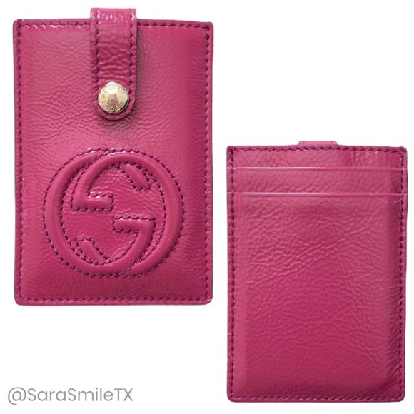 Gucci Handbags - {GUCCI} “Soho” Hot Pink Pebbled Leather Card Case